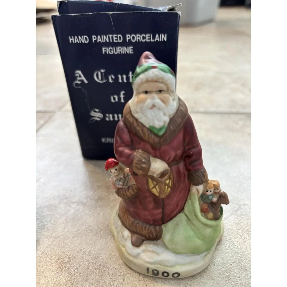 A Century of Santas Porcelain Figurines Set of 5 1880-1940 Vintage Christmas